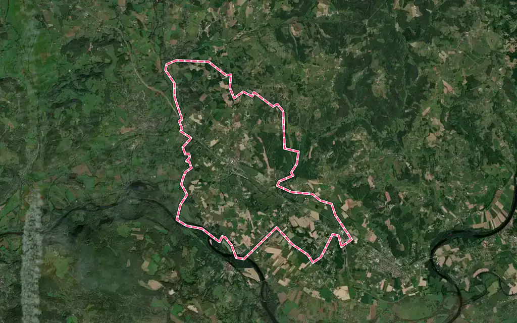 Vue satellite de Bétaille avec ses contours administratifs