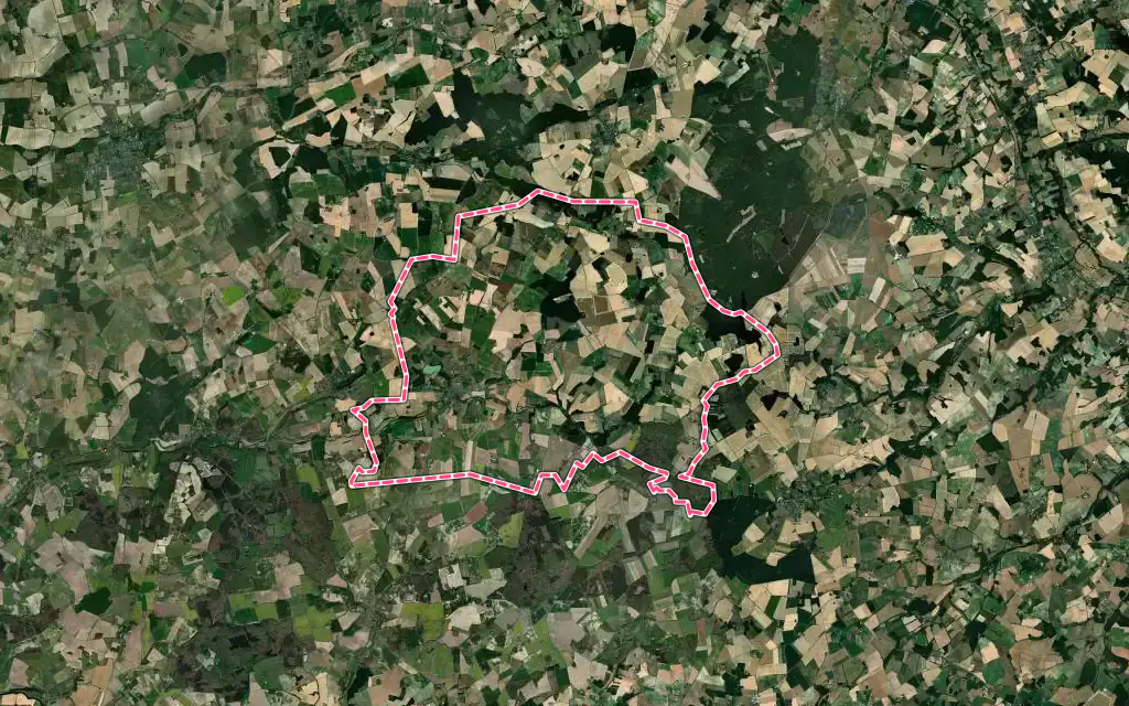 Vue satellite de Betz-le-Château avec ses contours administratifs