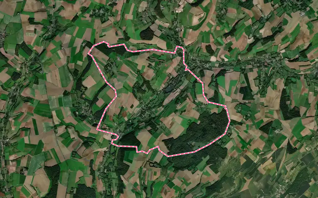 Vue satellite de Beussent avec ses contours administratifs