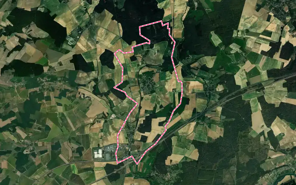 Vue satellite de Bézu-Saint-Germain avec ses contours administratifs