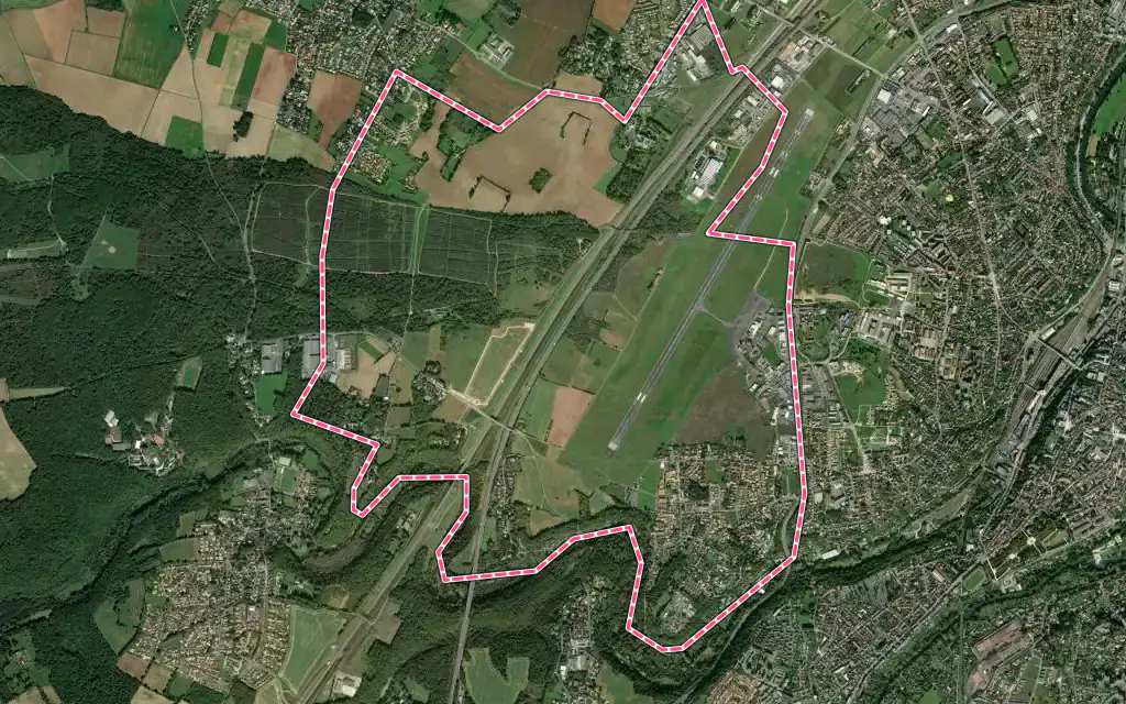 Vue satellite de Biard avec ses contours administratifs