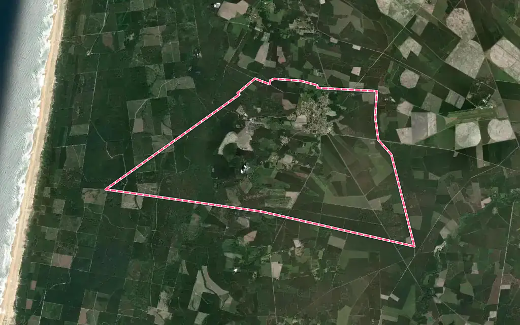 Vue satellite de Bias avec ses contours administratifs
