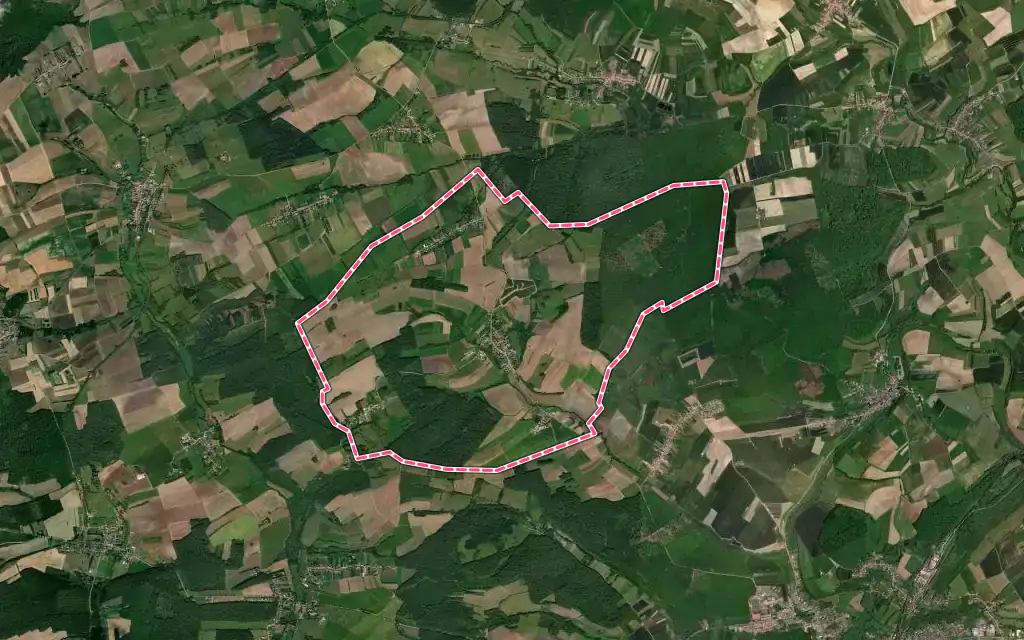 Vue satellite de Bibiche avec ses contours administratifs