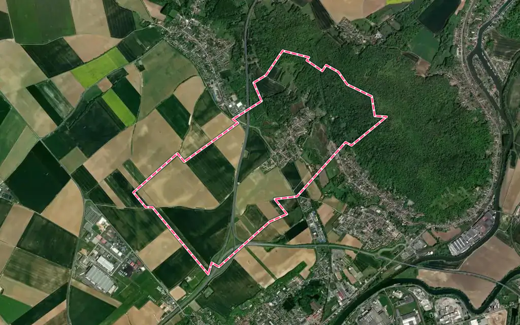 Vue satellite de Bienville avec ses contours administratifs