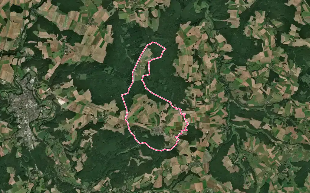 Vue satellite de Biesles avec ses contours administratifs