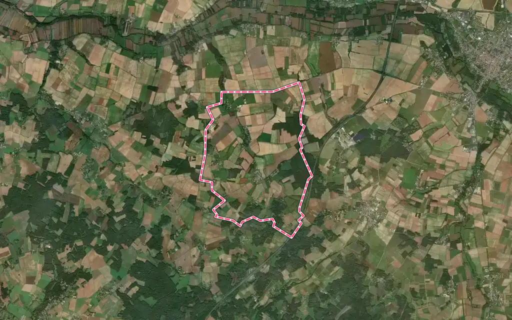 Vue satellite de Bignay avec ses contours administratifs