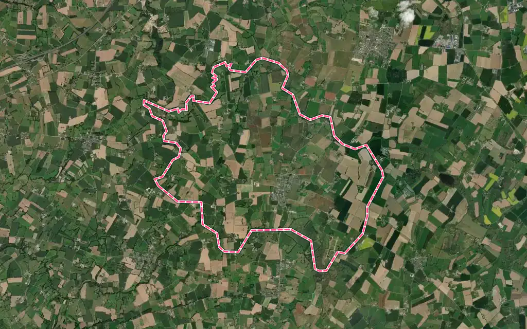 Vue satellite de Billé avec ses contours administratifs