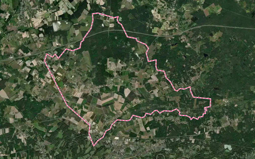 Vue satellite de Billy avec ses contours administratifs