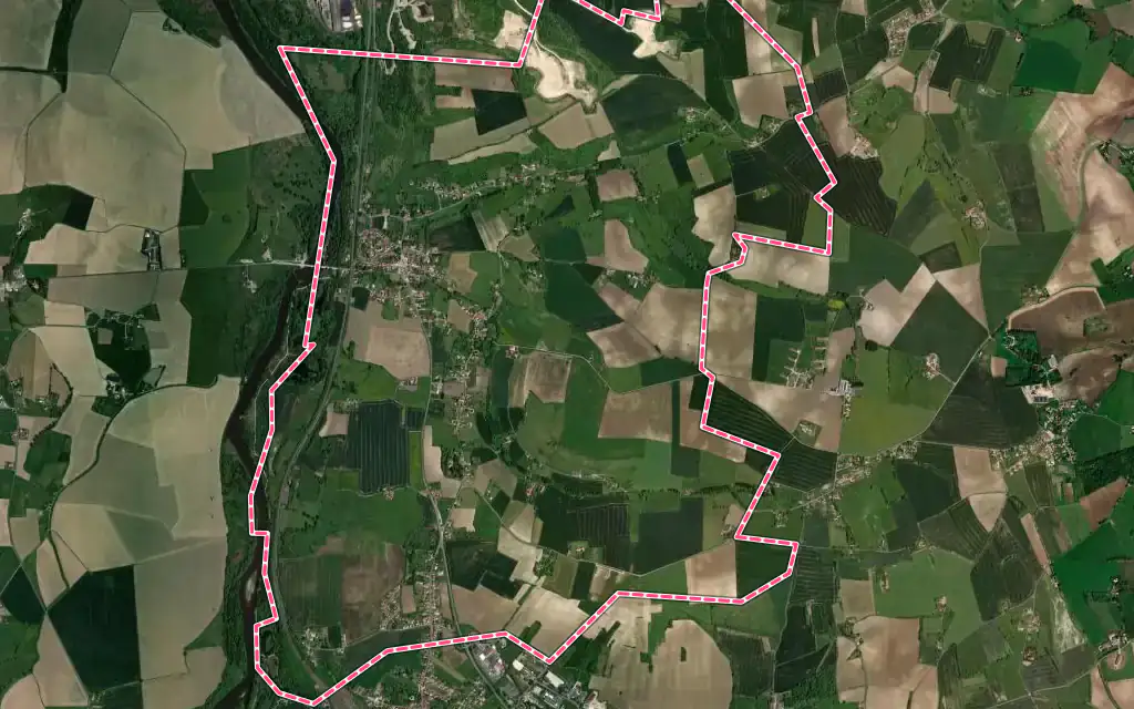 Vue satellite de Billy avec ses contours administratifs