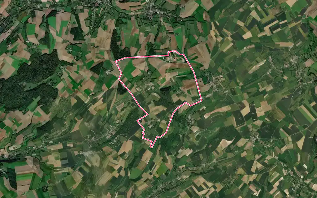 Vue satellite de Bimont avec ses contours administratifs