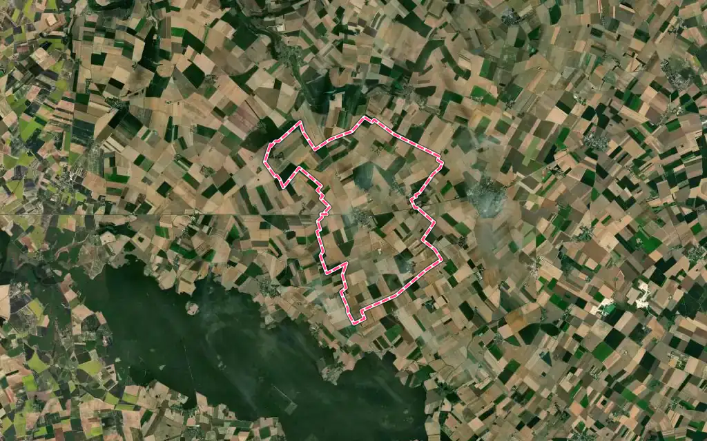 Vue satellite de Binas avec ses contours administratifs