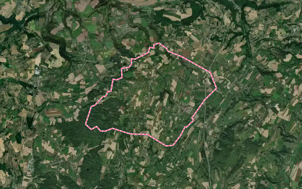 Vue satellite de Biol avec ses contours administratifs
