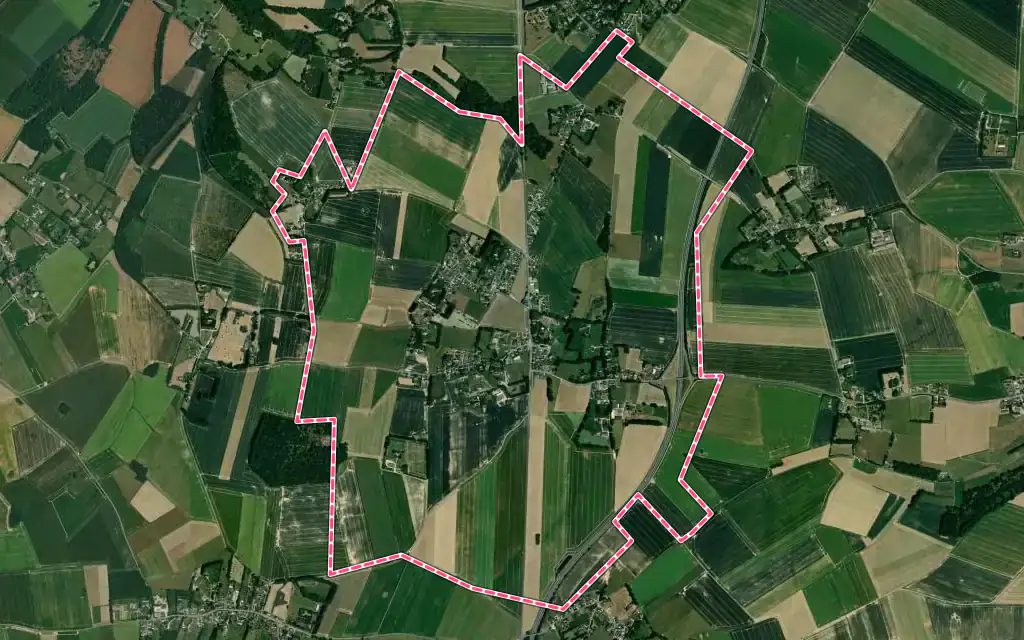 Vue satellite de Biville-la-Baignarde avec ses contours administratifs