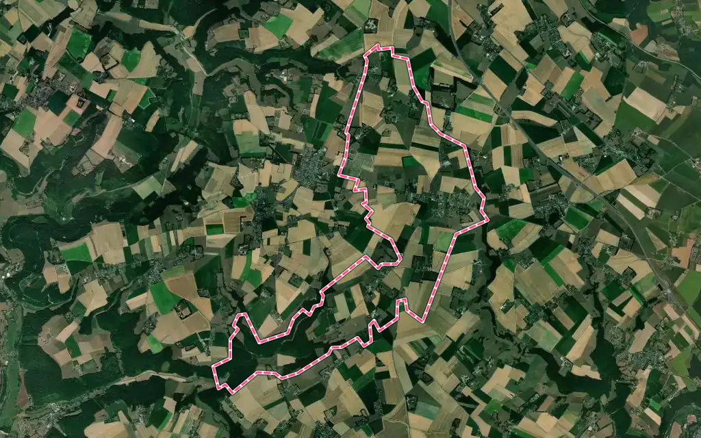 Vue satellite de Blacqueville avec ses contours administratifs