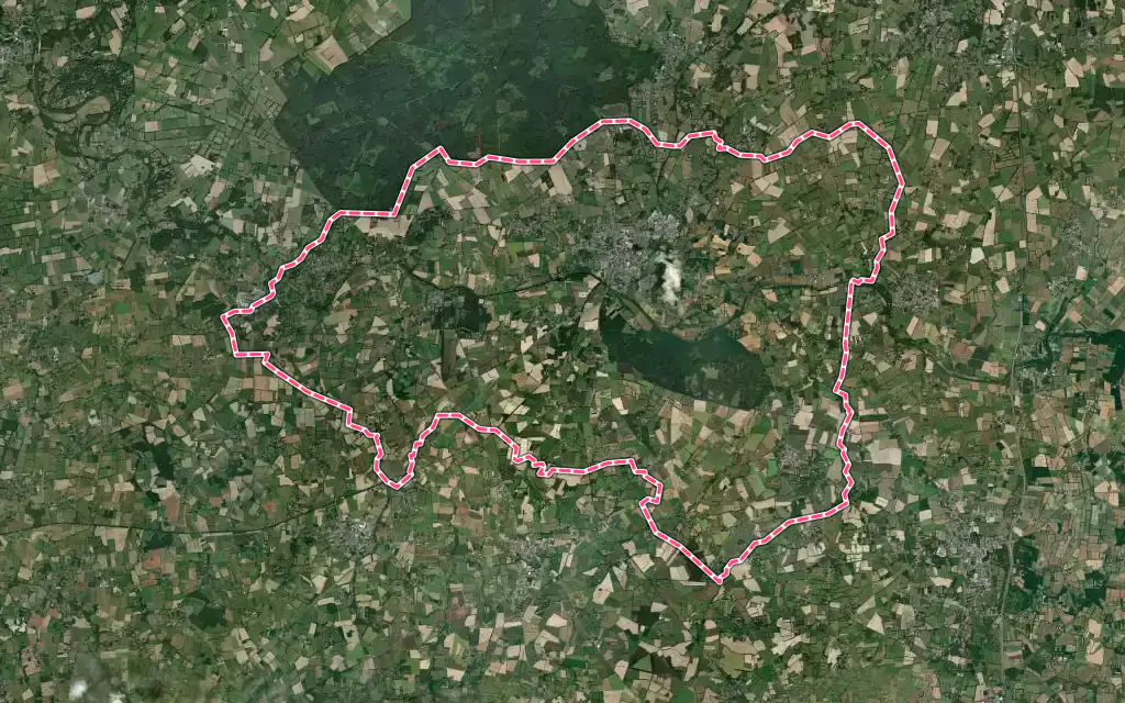 Vue satellite de Blain avec ses contours administratifs