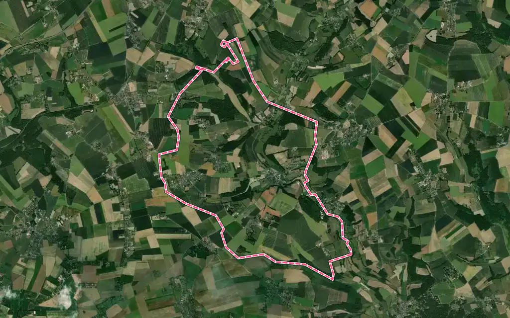 Vue satellite de Blainville-Crevon avec ses contours administratifs