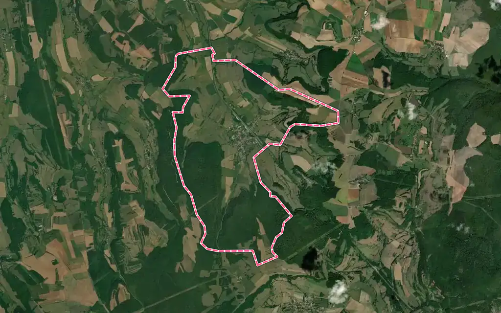 Vue satellite de Blaisy-Bas avec ses contours administratifs