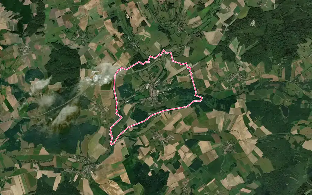 Vue satellite de Blâmont avec ses contours administratifs