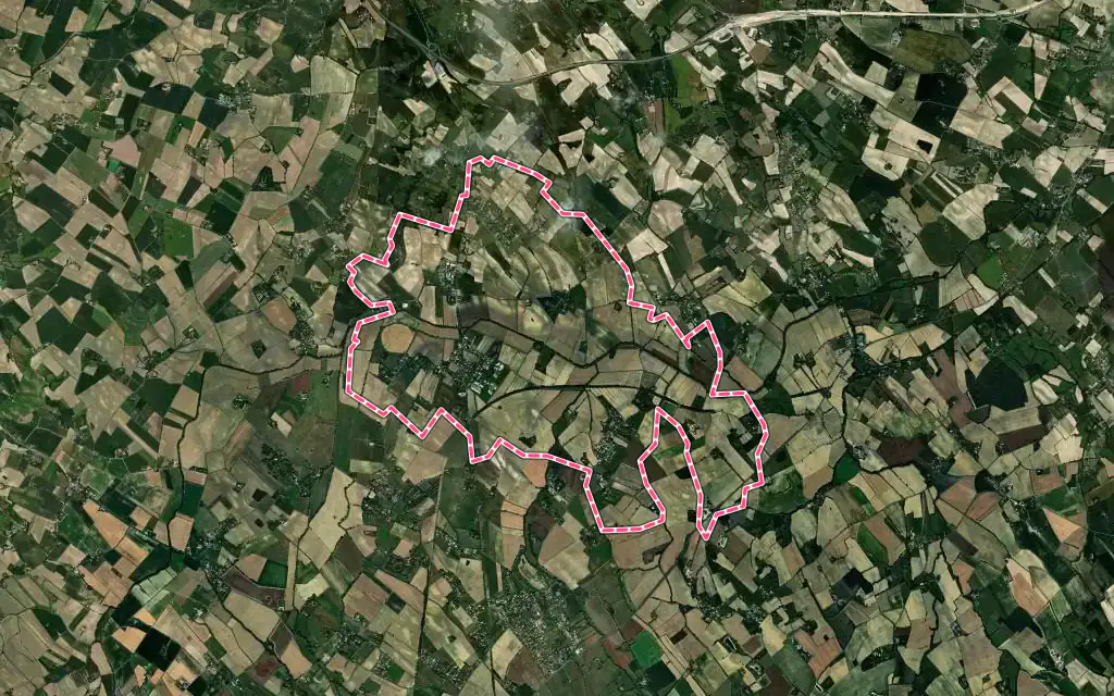 Vue satellite de Blan avec ses contours administratifs