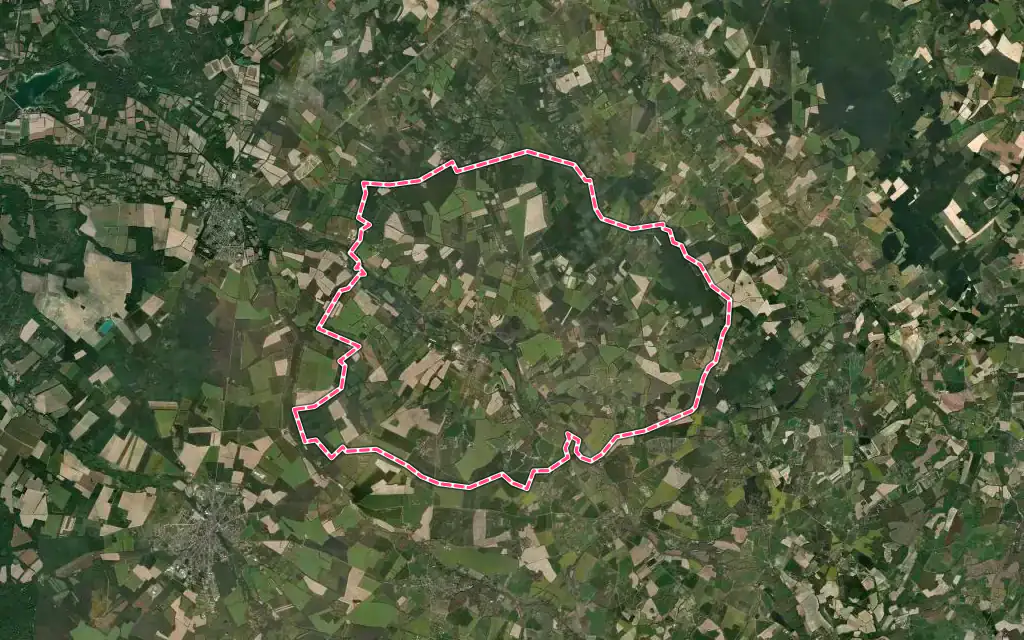 Vue satellite de Blancafort avec ses contours administratifs