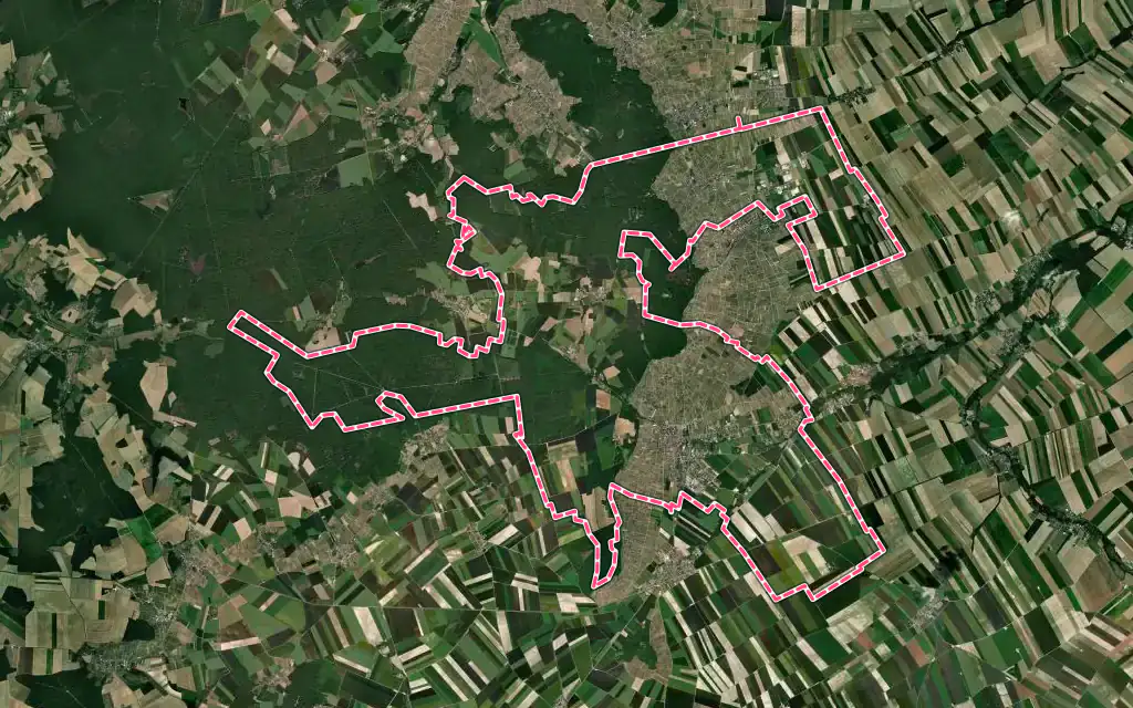 Vue satellite de Blancs-Coteaux avec ses contours administratifs
