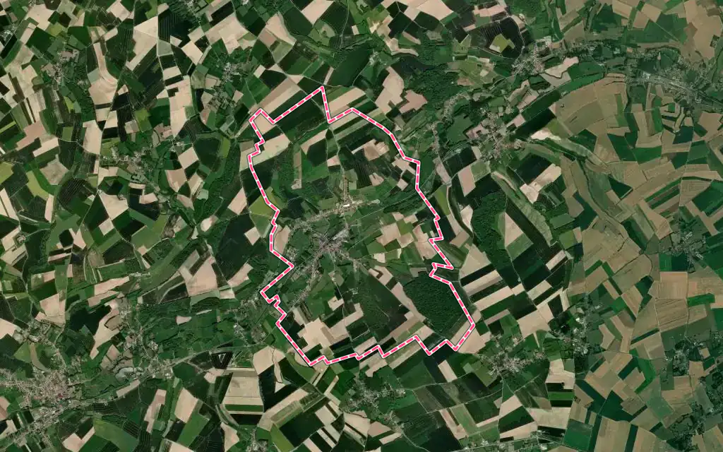 Vue satellite de Blangy-sur-Ternoise avec ses contours administratifs