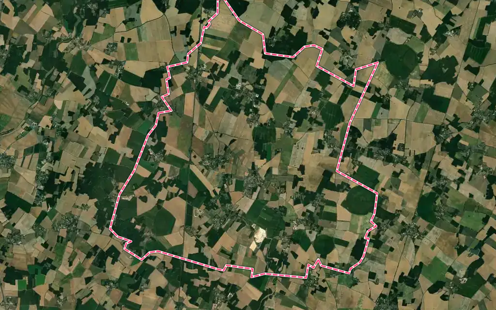 Vue satellite de Blanzay avec ses contours administratifs