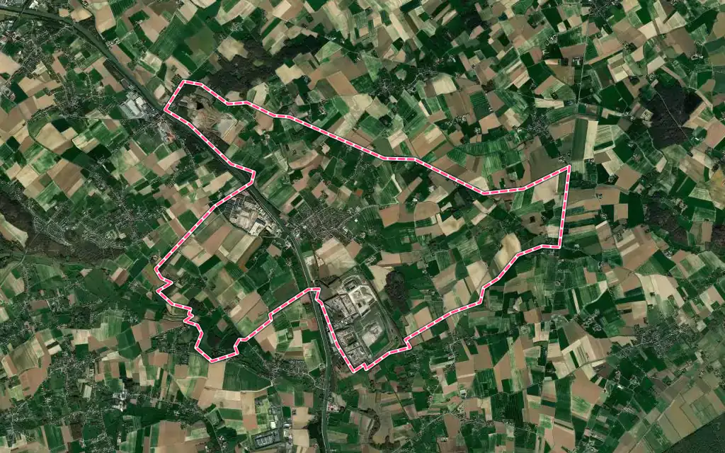 Vue satellite de Blaringhem avec ses contours administratifs