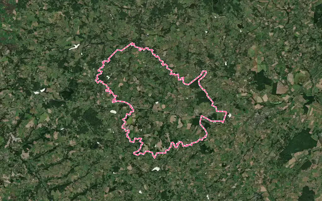 Vue satellite de Blaudeix avec ses contours administratifs
