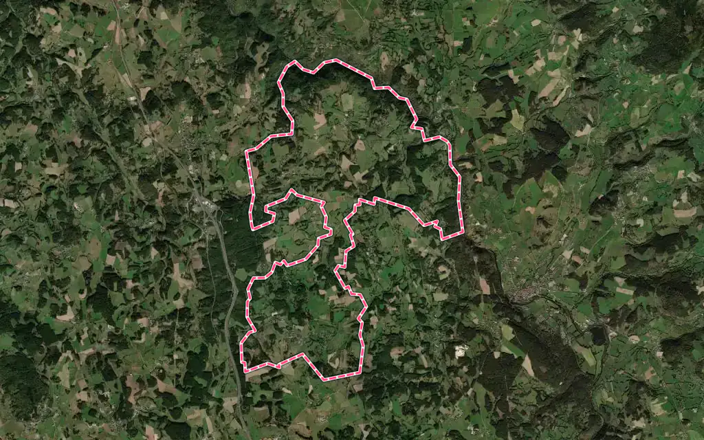 Vue satellite de Blavignac avec ses contours administratifs