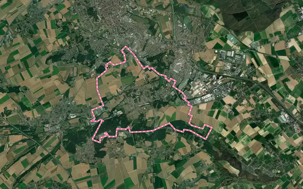 Vue satellite de Blendecques avec ses contours administratifs