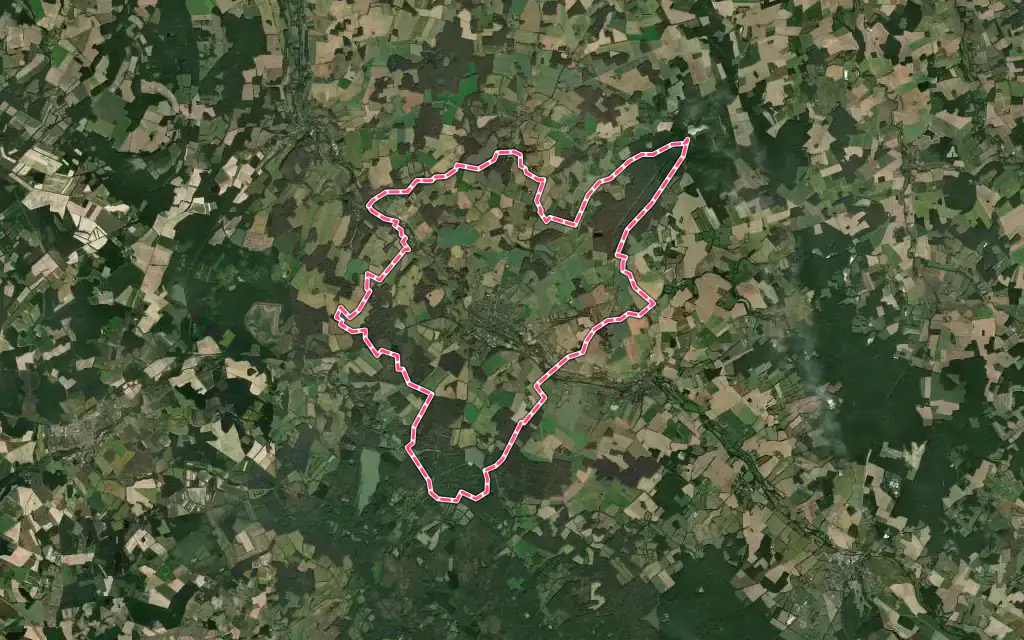 Vue satellite de Bléneau avec ses contours administratifs