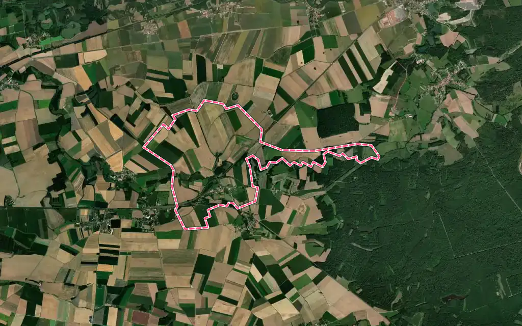 Vue satellite de Blesme avec ses contours administratifs
