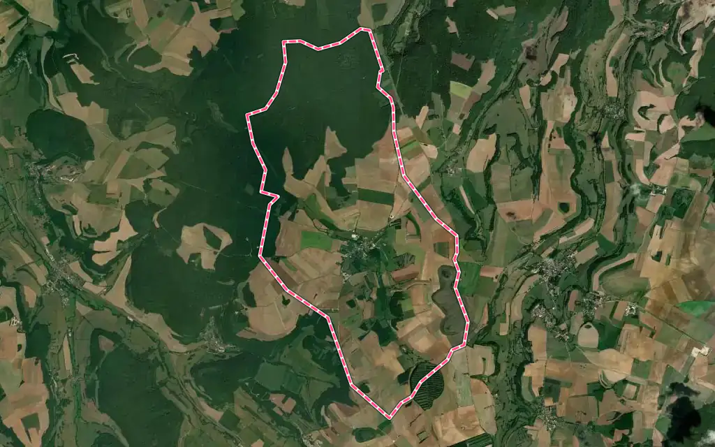 Vue satellite de Bligny-le-Sec avec ses contours administratifs