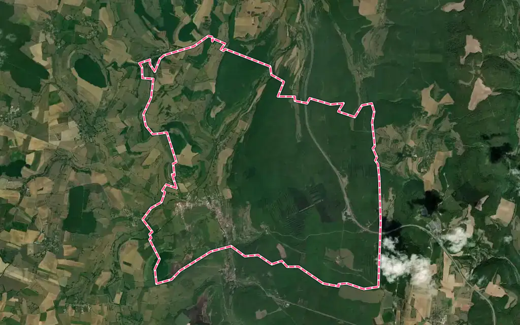 Vue satellite de Bligny-sur-Ouche avec ses contours administratifs