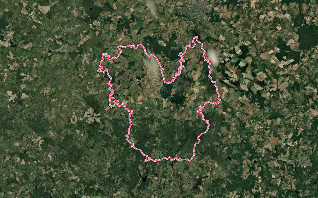 Vue satellite de Blond avec ses contours administratifs