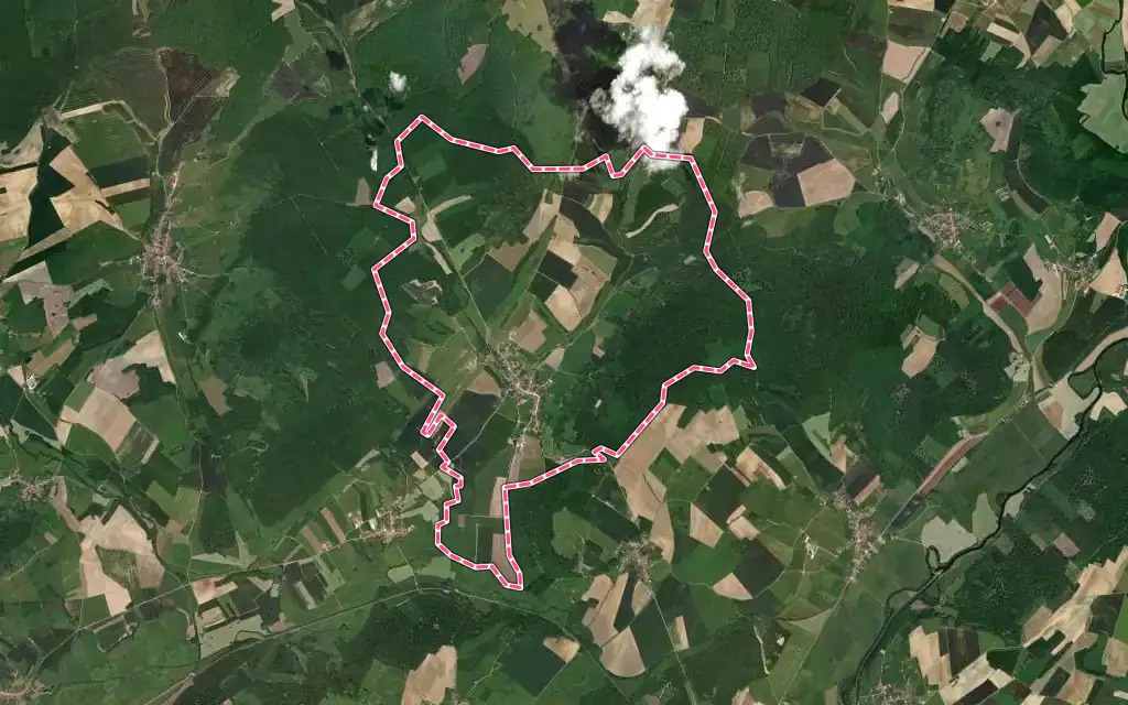 Vue satellite de Blondefontaine avec ses contours administratifs