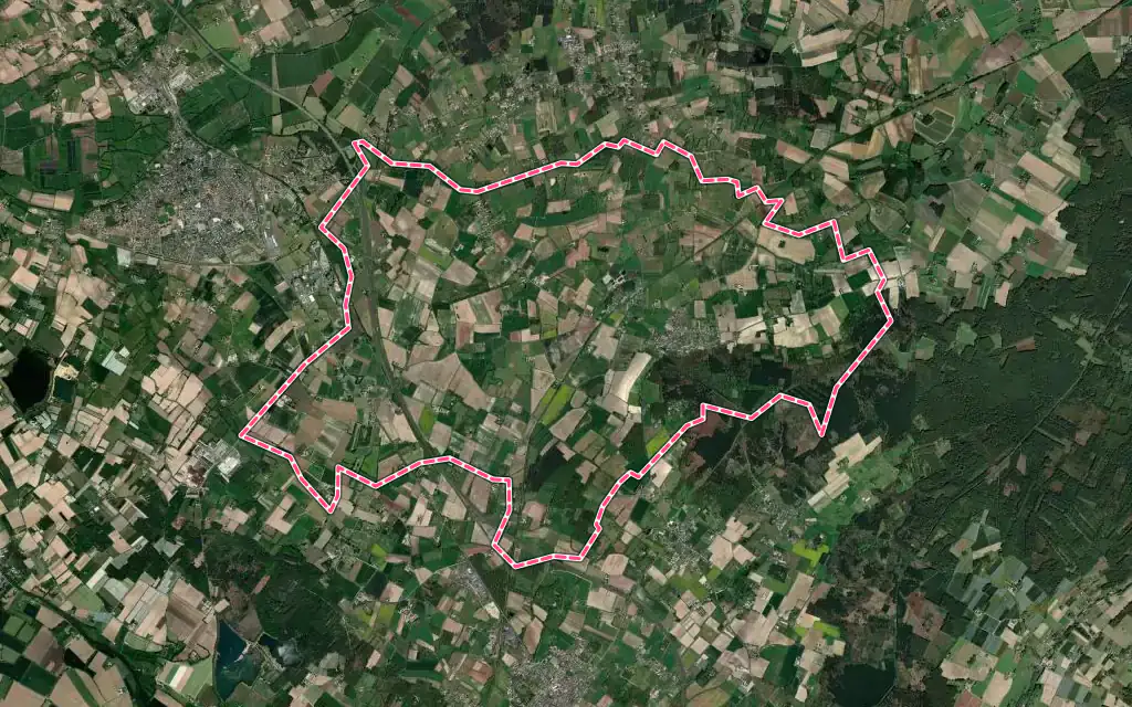 Vue satellite de Blou avec ses contours administratifs