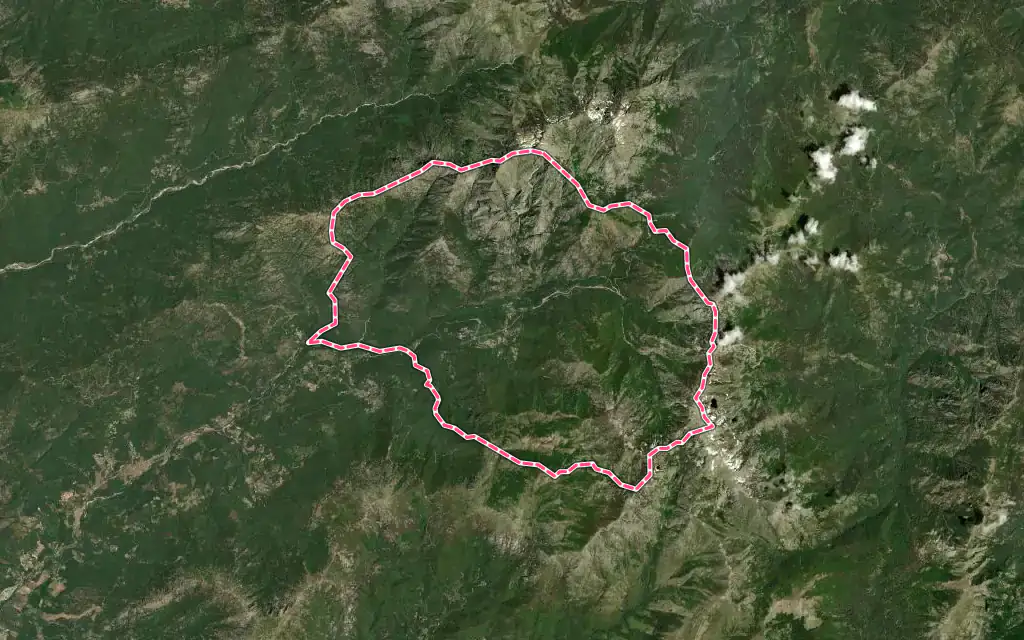 Vue satellite de Bocognano avec ses contours administratifs