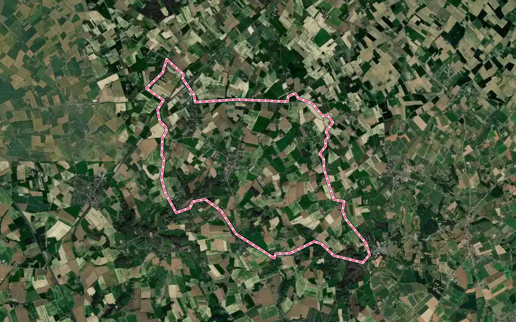 Vue satellite de Boeschepe avec ses contours administratifs