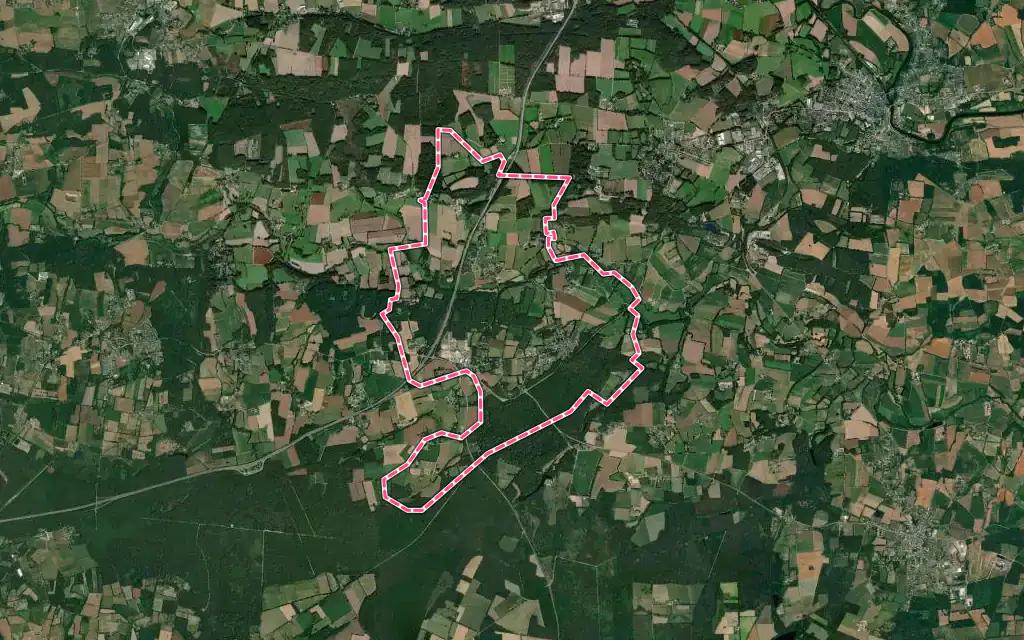 Vue satellite de Bohal avec ses contours administratifs