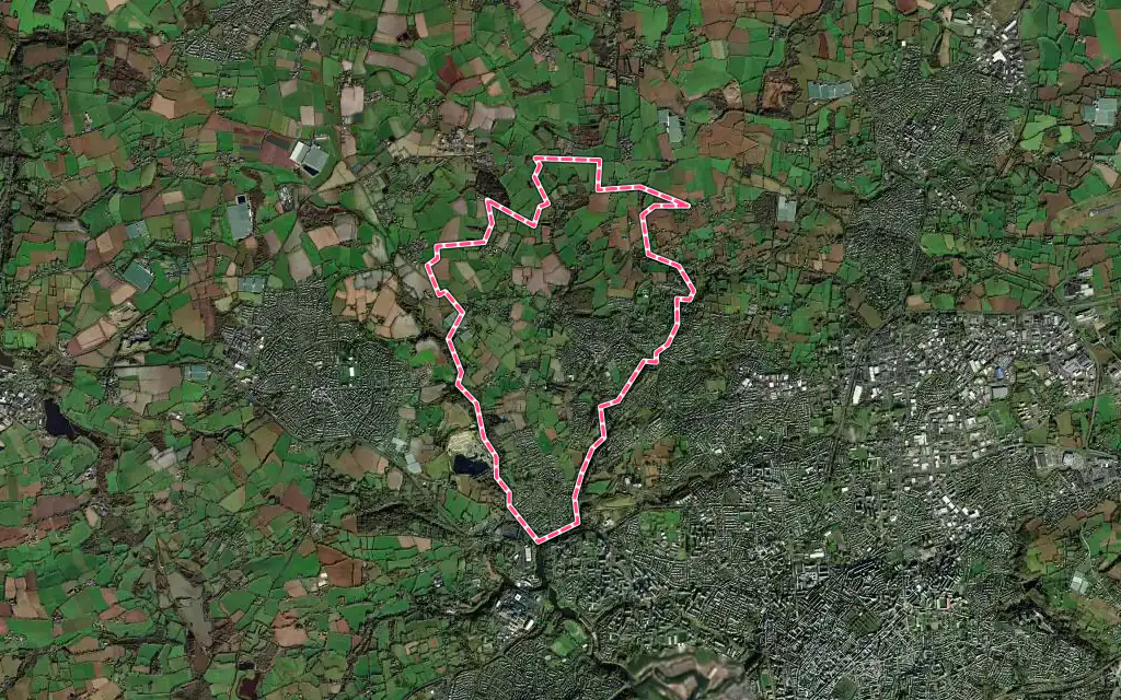 Vue satellite de Bohars avec ses contours administratifs