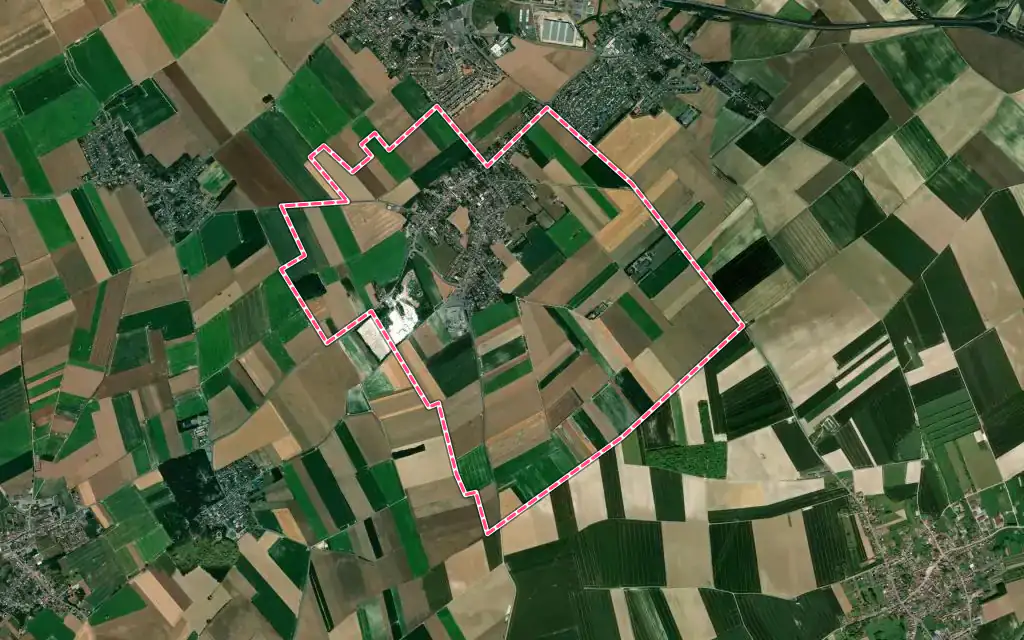 Vue satellite de Bois-Bernard avec ses contours administratifs