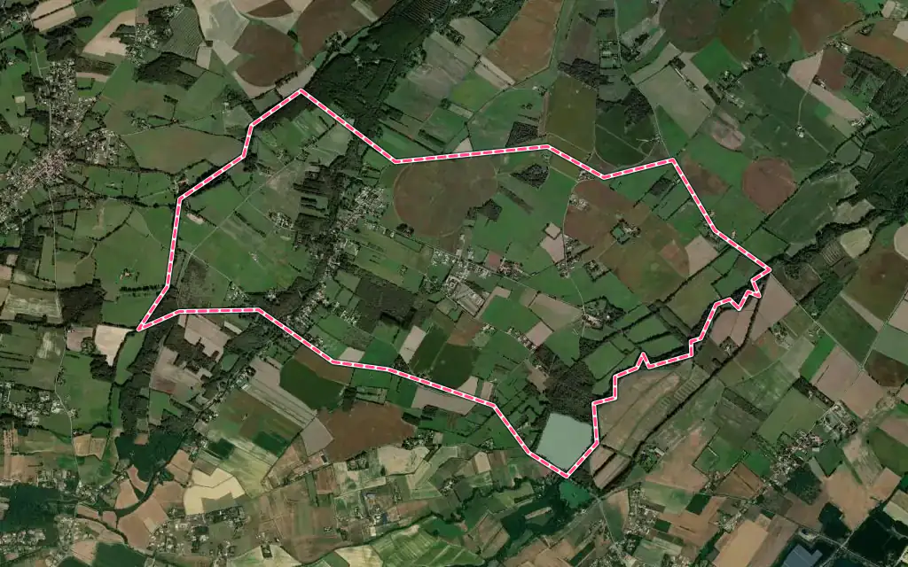 Vue satellite de Bois-de-la-Pierre avec ses contours administratifs