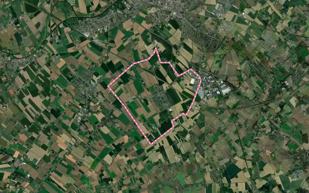 Vue satellite de Bois-Grenier avec ses contours administratifs