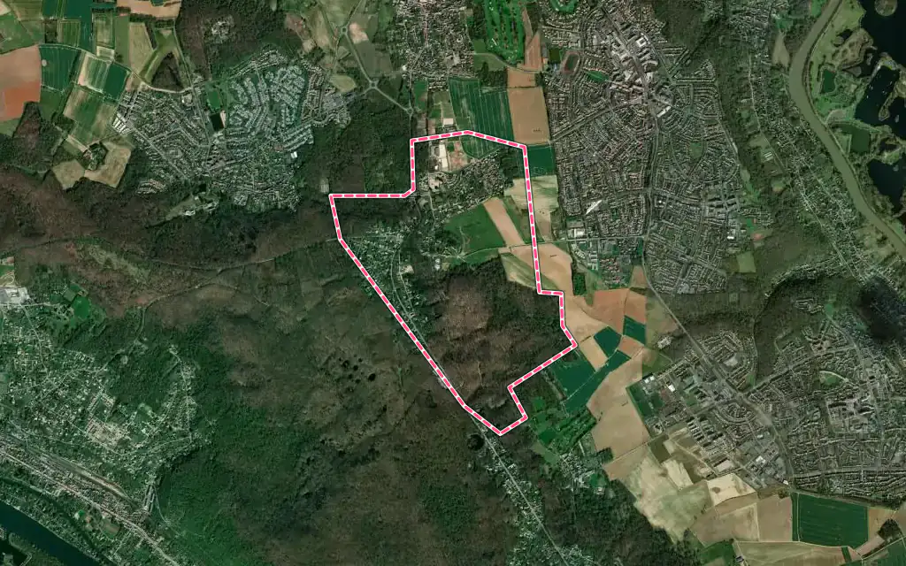 Vue satellite de Boisemont avec ses contours administratifs