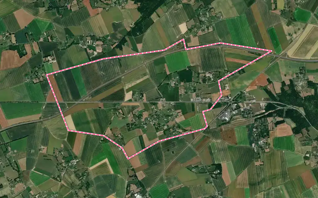 Vue satellite de Boisney avec ses contours administratifs