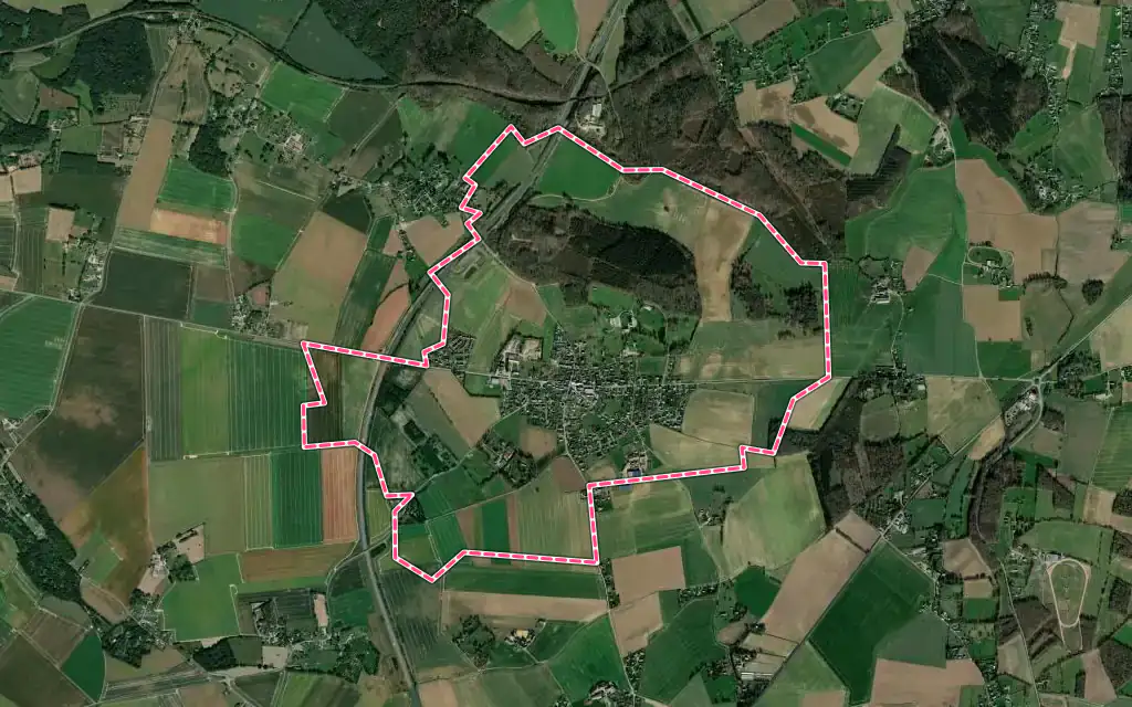 Vue satellite de Boissey-le-Châtel avec ses contours administratifs