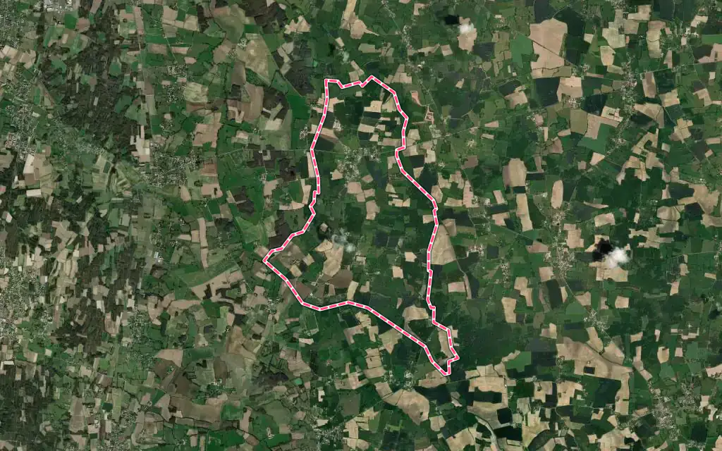 Vue satellite de Boissey avec ses contours administratifs