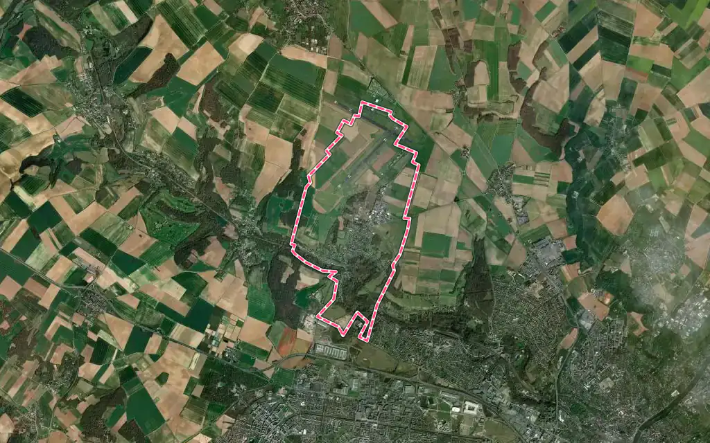 Vue satellite de Boissy-l'Aillerie avec ses contours administratifs